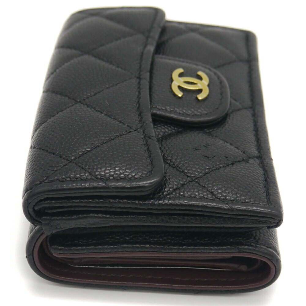 CHANEL Authentic Black Caviar Leather Logo Wallet - Picture 3 of 10
